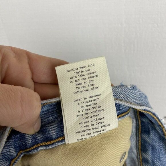 Rag & Bone Shorts 26 Womens Studded Avenida Boyfriend Blue Denim Distressed - Picture 9 of 10